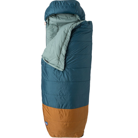 Big Agnes Echo Park 0 Degree Synthetic Sleeping Bag in Tapestry/Brown Sugar top open