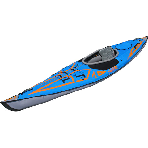 Advanced Elements AdvancedFrame Expedition Elite Inflatable Kayak in Blue/Orange angle