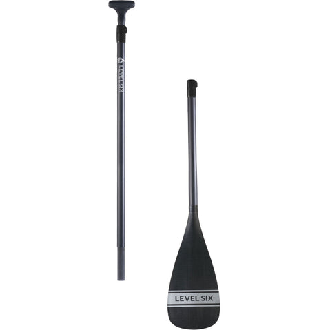 Level 6 Fourteen Carbon Inflatable SUP Board Package in Aegean Blue paddle