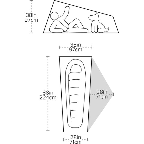 Big Agnes Copper Spur UL 1 Person Backpacking Tent in Tangelo diagram