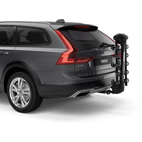 Thule Apex XT 5 Bike Hitch Rack installed on a car close