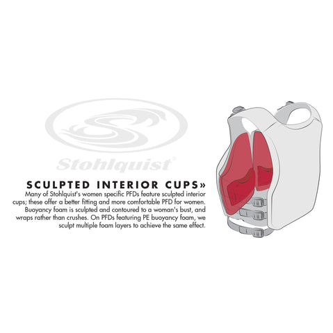 Stohlquist Women's Cruiser Lifejacket (PFD) sculpted interior cups
