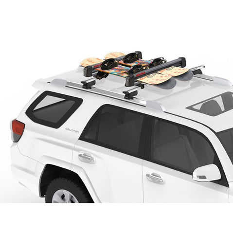 Yakima FreshTrack 6 Ski and Snowboard Carrier installed on a car side