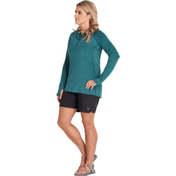 NRS Women's Silkweight Kosi Shirt in Mediterranea model front