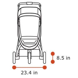 Thule Spring Stroller in Misty Rose Melange diagram front