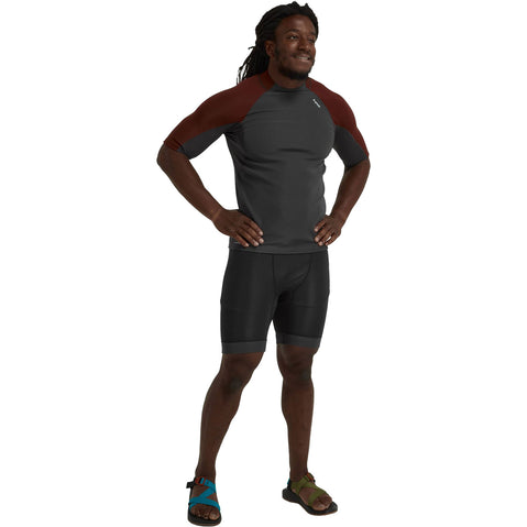 NRS Men's HydroSkin 0.5 Shorts in Black/Graphite model front