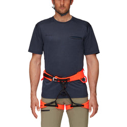 Mammut Sender Rock Climbing Harness in Highway/Safety Orange clip detail
