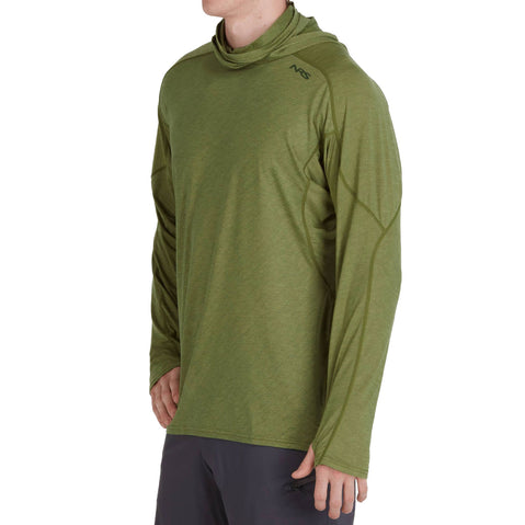 NRS Men's Silkweight Varial Hoodie Olive model