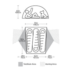Big Agnes Copper Spur HV UL mtnGLO 3 Person Backpacking Tent diagram