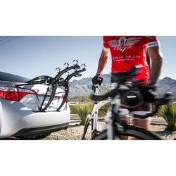 Saris Bones 3-Bike Trunk Rack installed