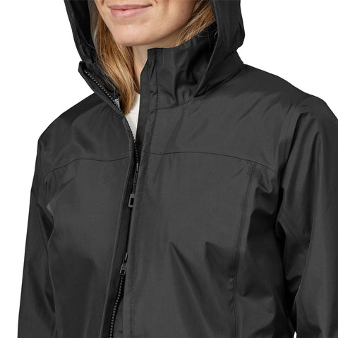 Patagonia Women's Torrentshell 3L City Coat in Black model zipper