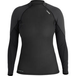 NRS Women's HydroSkin 1.0 Long Sleeve Shirt in Black/Graphite front