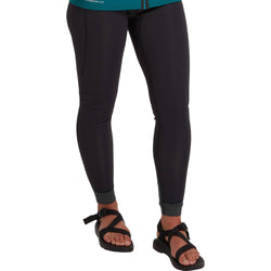 NRS Women's HydroSkin 0.5 Pants in Black/Graphite model frontcrop