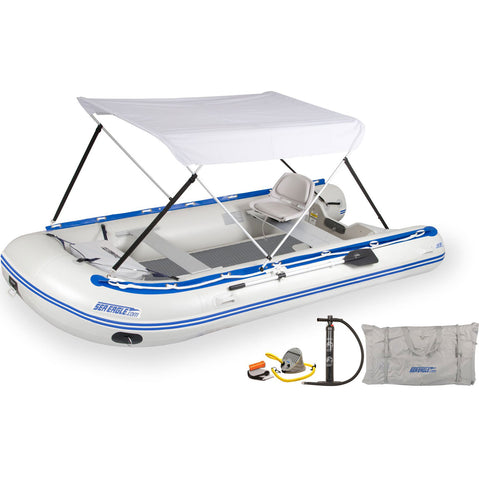 Sea Eagle 14' Sport Runabout Swivel Seat Canopy Drop Stitch Inflatable Raft Package set