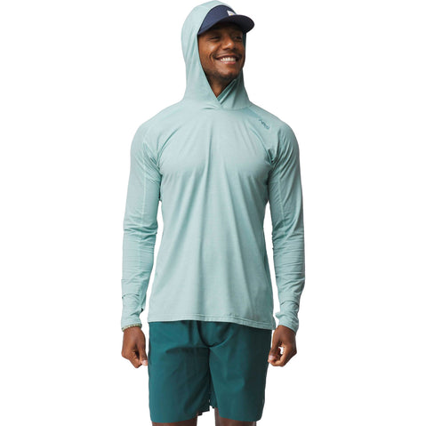 NRS Men's Silkweight Hoodie in Aquifer model front