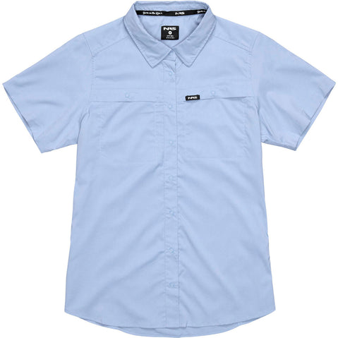 NRS Women's Gear Short Sleeve Shirt in Fog front