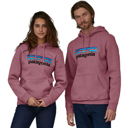 Patagonia P-6 Logo Uprisal Hoody in Black model detail