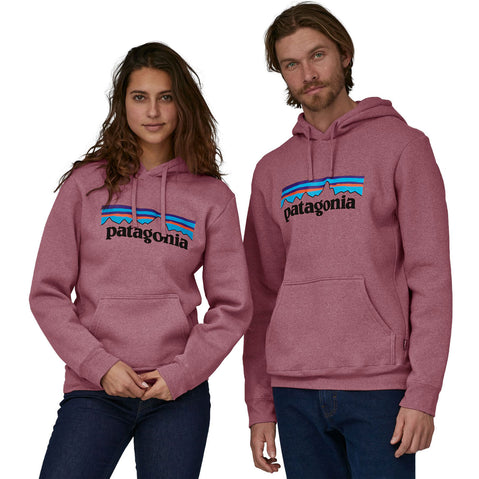 Patagonia P-6 Logo Uprisal Hoody in Black model detail