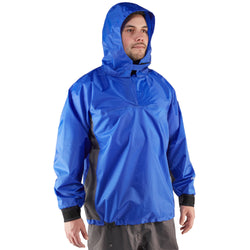 NRS Rio Hooded Paddling Jacket in Blue model front