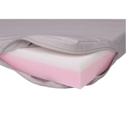 Closeup of foam padding unzipped inside cover