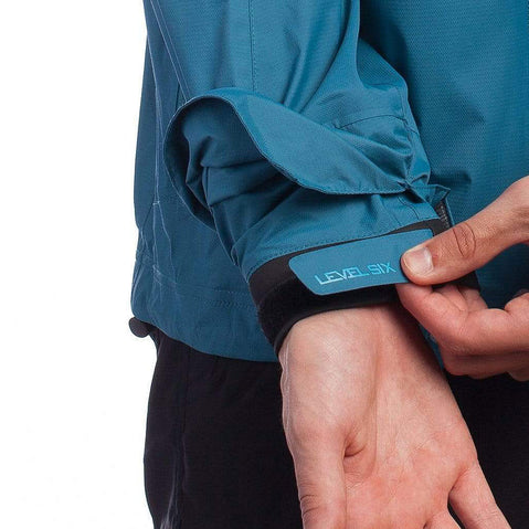 Level Six Nahanni Paddling Jacket in Crater Blue wrist closure