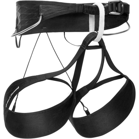Black Diamond Men's Airnet Rock Climbing Harness in Black/White front