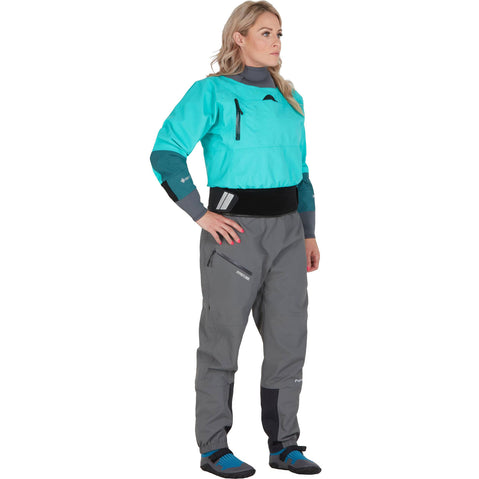 NRS Women's Rev GORE-TEX Pro Dry Top in Mediterranea/Aqua model front