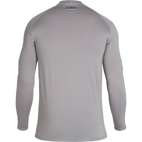 NRS Men's Rashguard Long Sleeve Shirt in Titanium back
