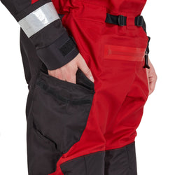 NRS Ascent SAR GORE-TEX Dry Suit in Red model pocket