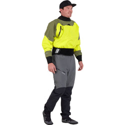 NRS Men's Rev GORE-TEX Pro Dry Top in Chartreuse model front