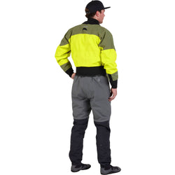 NRS Men's Rev GORE-TEX Pro Dry Top in Chartreuse model back
