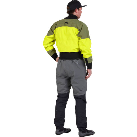 NRS Men's Rev GORE-TEX Pro Dry Top in Chartreuse model back