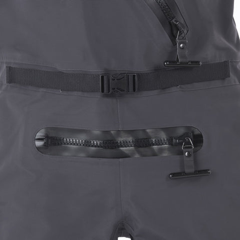 Level Six Cronos Semi-Dry Suit in Molten Lava side zipper