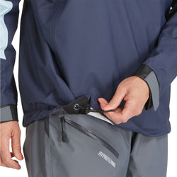 NRS Women's Endurance Paddling Jacket in Cloud/Navy model drawstring