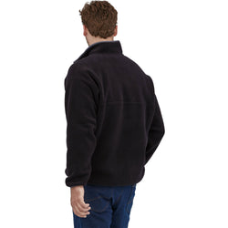 Patagonia Men's Synchilla Snap-T Pullover Top in Black/Forge Grey model view angle