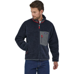 Patagonia Men's Classic Retro-X Jacket in New Navy/Wax Red model left view