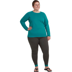 NRS Women's Expedition Weight Long Sleeve Shirt in Glacier model view front