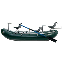 Outcast PAC 1300 Self-Bailing Raft Green side view