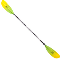 Werner Camano Fiberglass Bent Shaft Kayak Paddle in Gradient Citrus angle
