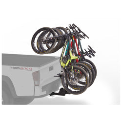 Yakima HangOver 4 Bike Hitch Rack with bikes on a pickup truck