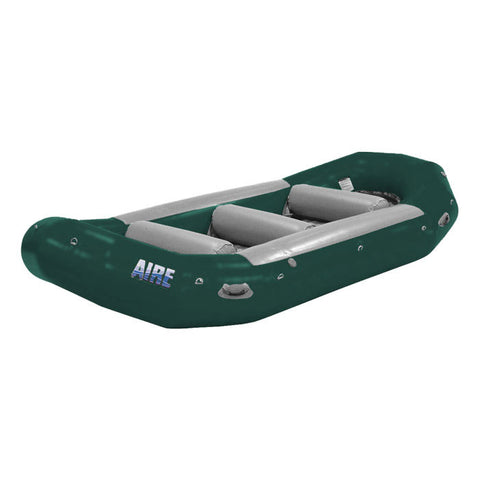 AIRE 130R Self-Bailing Raft in Dark Green angle
