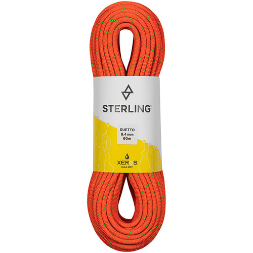 Sterling Duetto 8.4 mm XEROS Dry Climbing Rope in Orange front