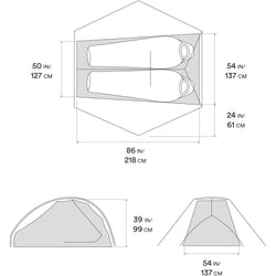 Mountain Hardwear Strato UL 2-Person Backpacking Tent in Undyed diagram