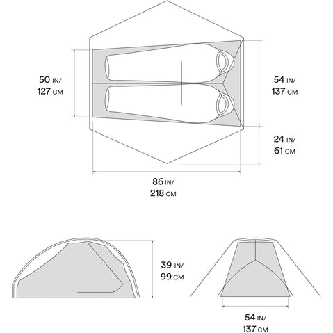 Mountain Hardwear Strato UL 2-Person Backpacking Tent in Undyed diagram