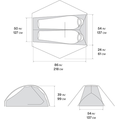 two man tent dimensions Mountain Hardwear Strato UL 2-Person Backpacking Tent