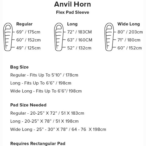 Big Agnes Anvil Horn 15 Degree Down Sleeping Bag in Blue/Red diagram