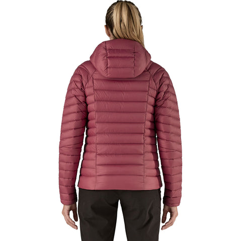 Patagonia Women's Down Sweater Hoody marion red model back