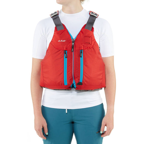 NRS Women's Zoya Kayak Lifejacket (PFD) (Closeout) in Red lifestyle