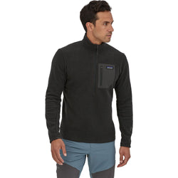 Patagonia Men's R1 Air Zip Neck Shirt Black model 2 front