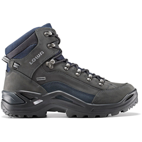Lowa Men's Renegade GTX Mid Wide Width Hiking Boots in Dark Grey/Navy side